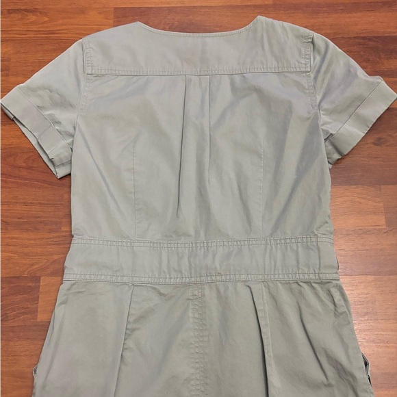 Talbots Safari Button Up Utility Shirt Dress Army Green Belted Stretch Size 6 - Picture 15 of 15